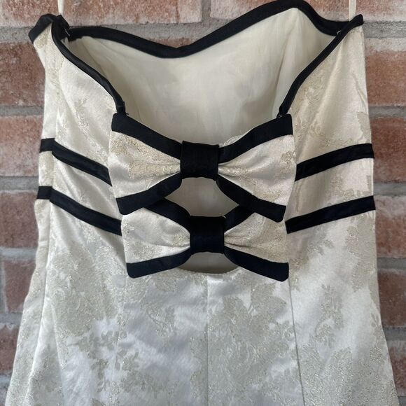Vintage Jessica McClintock x Gunne Sax Y2K Bow Back Semi Formal Dress Size 1 - Picture 8 of 10